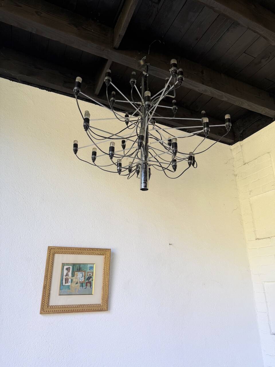 Lustre suspension Gino Sarfatti for Arteluce 30 lights model 2097 from the 1960s.
