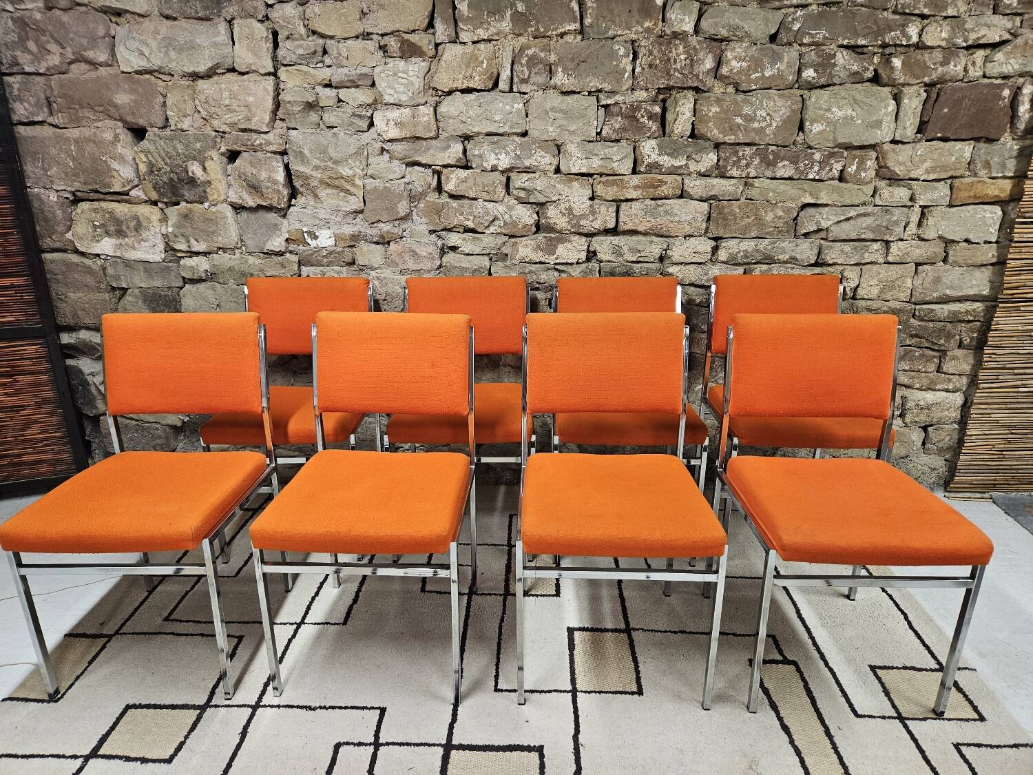 Lot de 8 chaises fauteuil 1970"