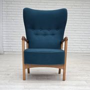 1970s, Danish armchair by Fritz Hansen, furniture wool, beech wood.