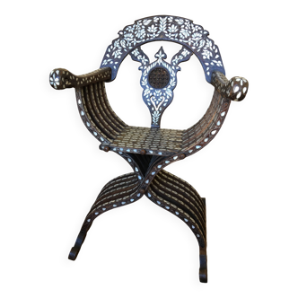 Syrian Armchair in Mother-of-Pearl and Ebony