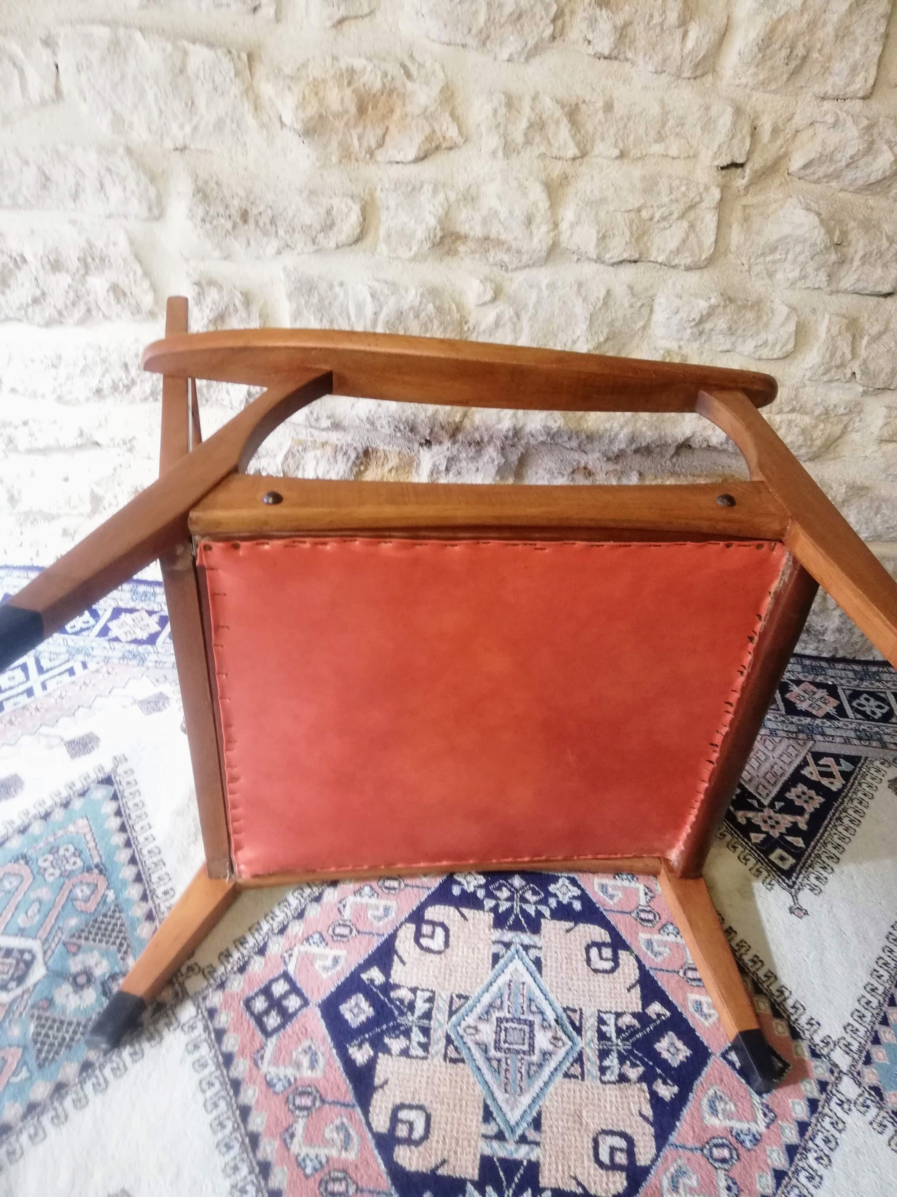 Vintage Danish armchair 1950 Scandinavian style, compass legs