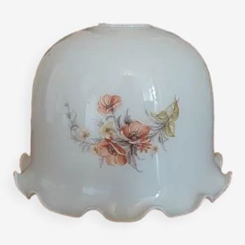 French vintage opaline glass floral replacement shade