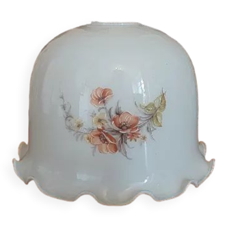 French vintage opaline glass floral replacement shade