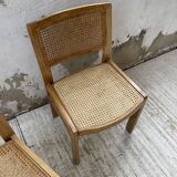 Pair of Baumann chairs beech and cannage