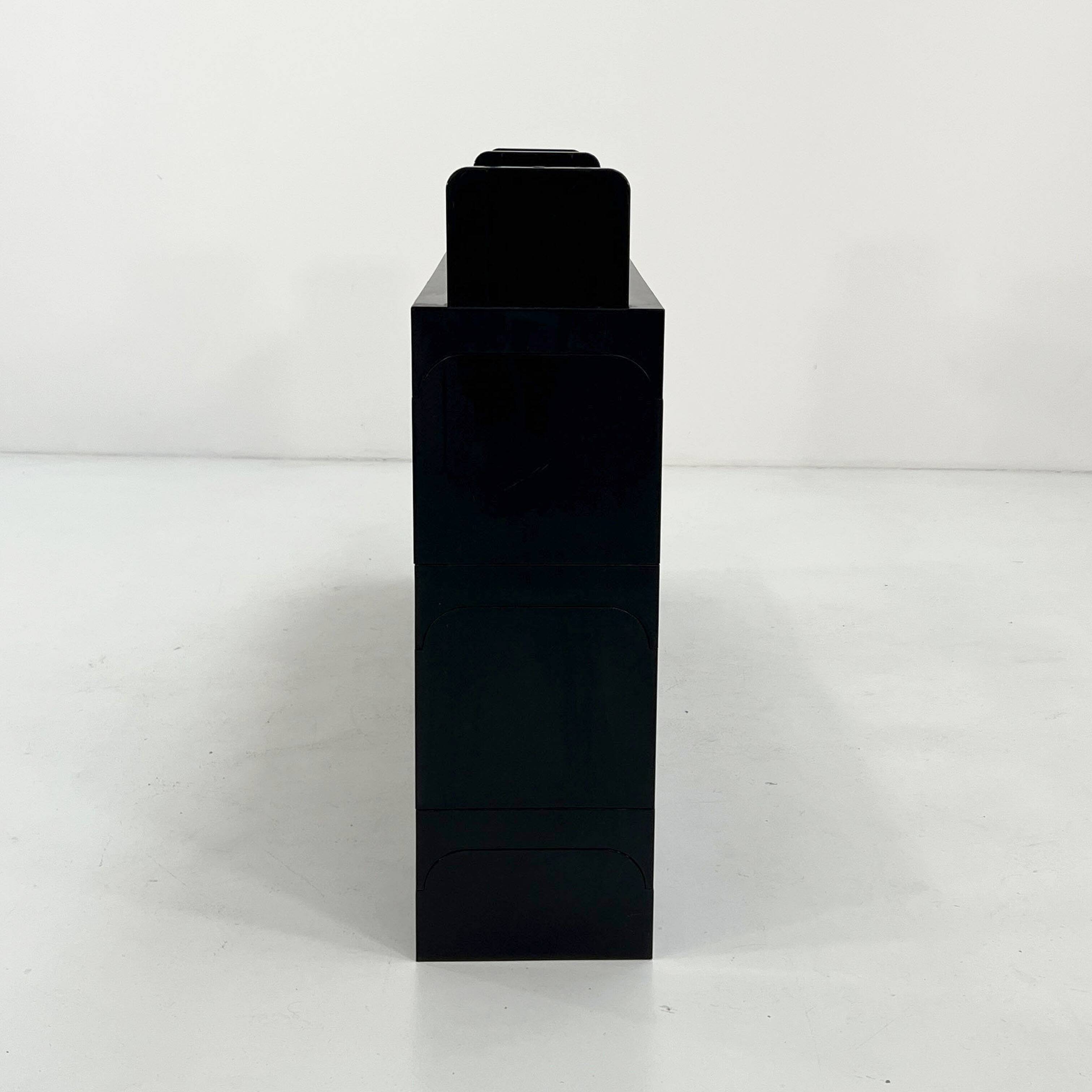 Modular black shelf by Olaf Von Bohr for Kartell, 1970