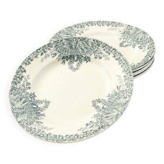 Série de 6 assiettes  terre de fer