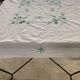 Antique square tablecloth with embroidered appliqué - 107x107 cm - Cotton