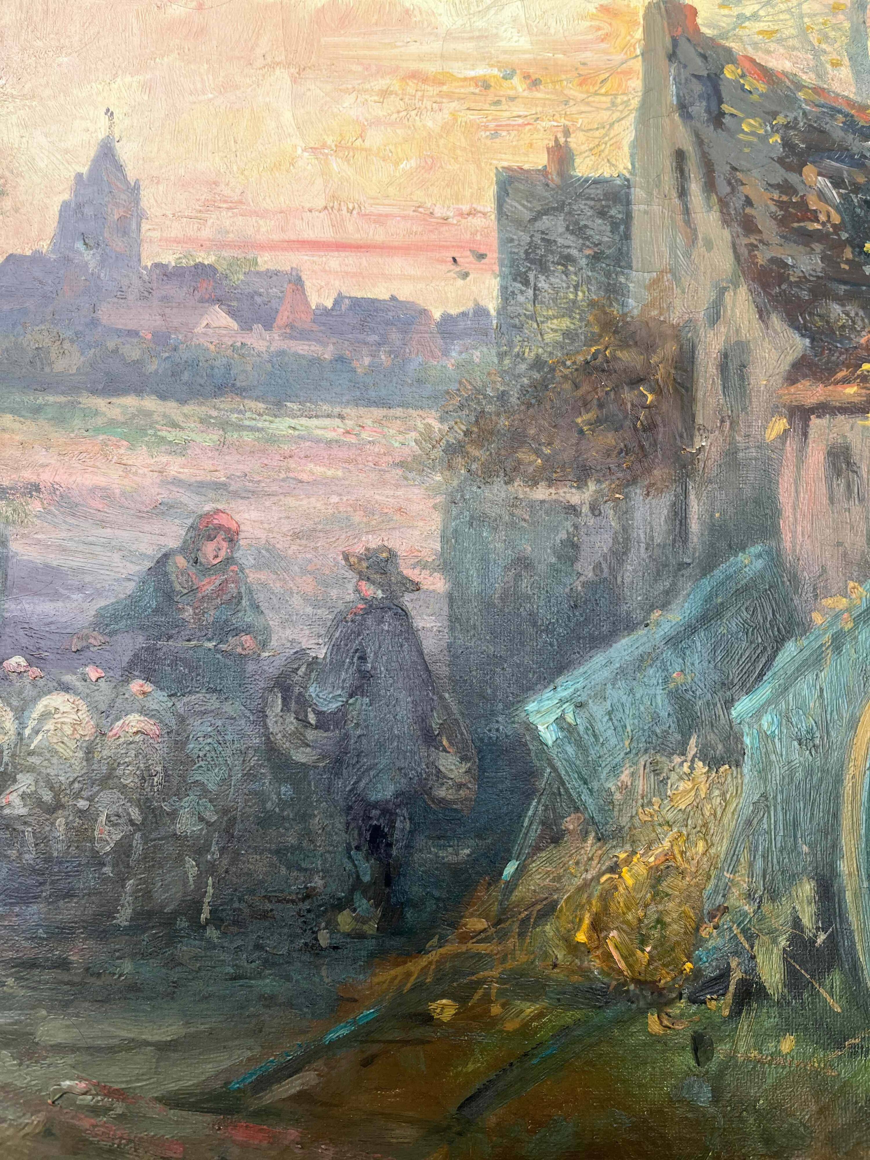 Pendant of HST Paintings "Animated farmyard" Paul DEVILLERS (XIX-XX)