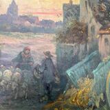 Pendant of HST Paintings "Animated farmyard" Paul DEVILLERS (XIX-XX)