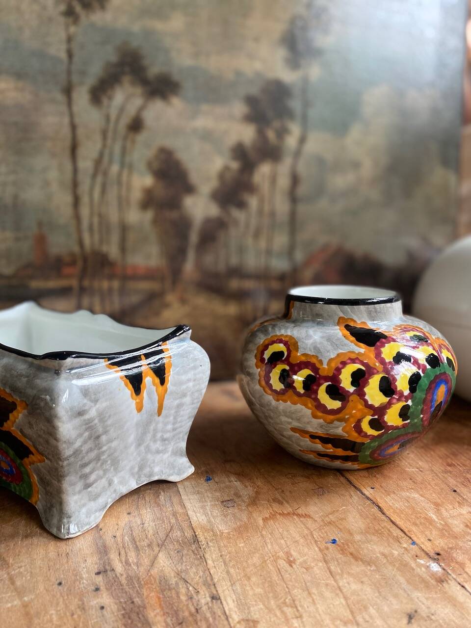 Vase et centre de table en faïence Gobelin 2