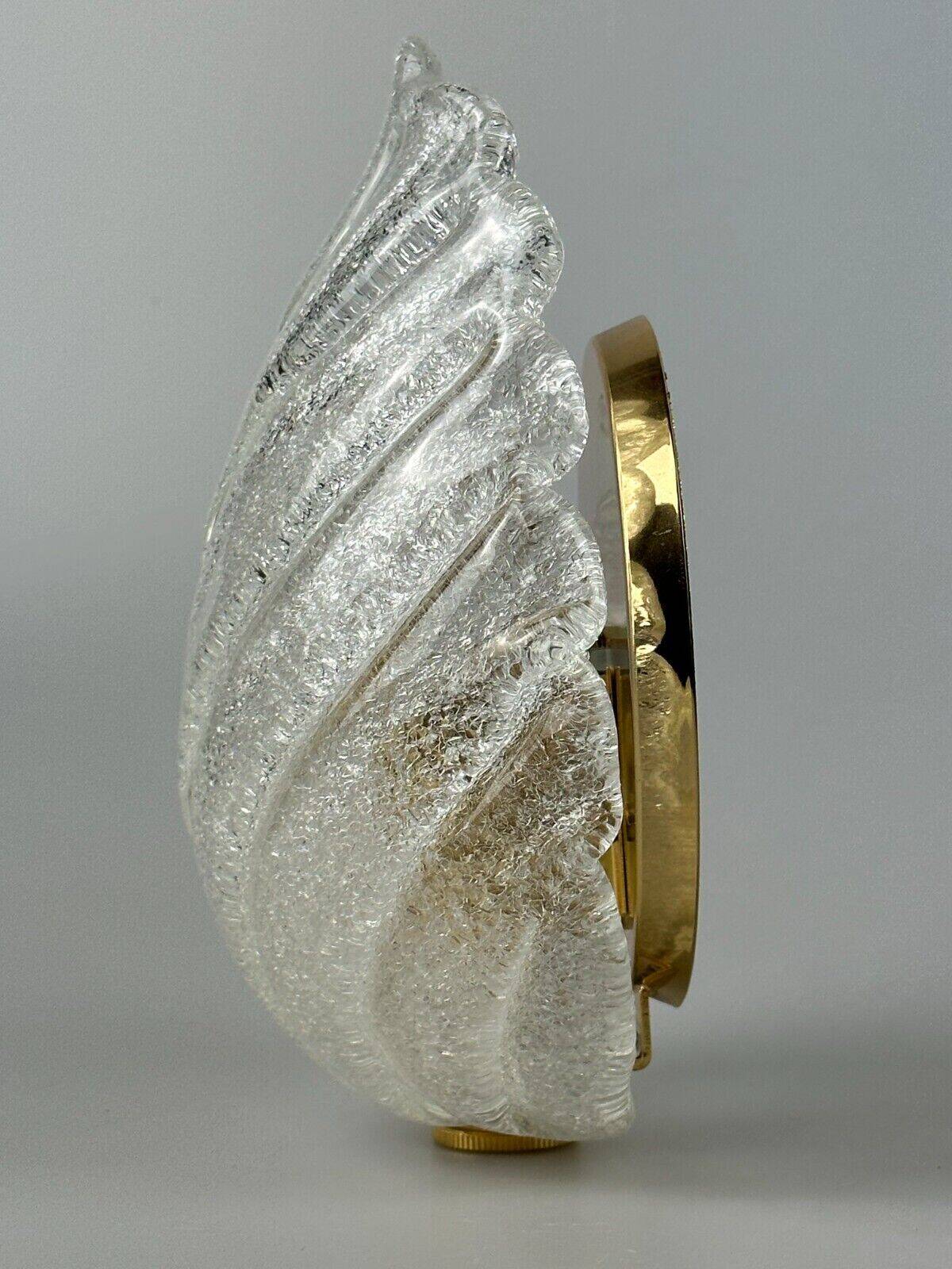 60s 70s Wall Sconce Wall Lamp Glass Brass Leaf Space Age Design