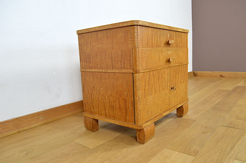 Vintage low furniture in blond wood 1940