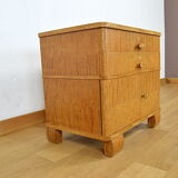 Vintage low furniture in blond wood 1940