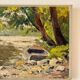 Oil painting on canvas "Forest, river and boat" no. 17