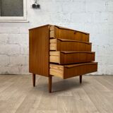 Scandinavian chest of drawers 4 vintage teak drawers, 60s
