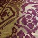 Vintage Romanian carpet floral design brown on yellow background 251x150cm