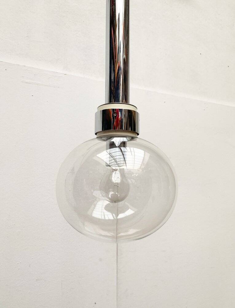 Vintage Space Age Suspension in Chrome and Glass by Motoko Ishii for Staff, 1970s