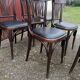 Set of 6 vintage black leatherette bistro chairs