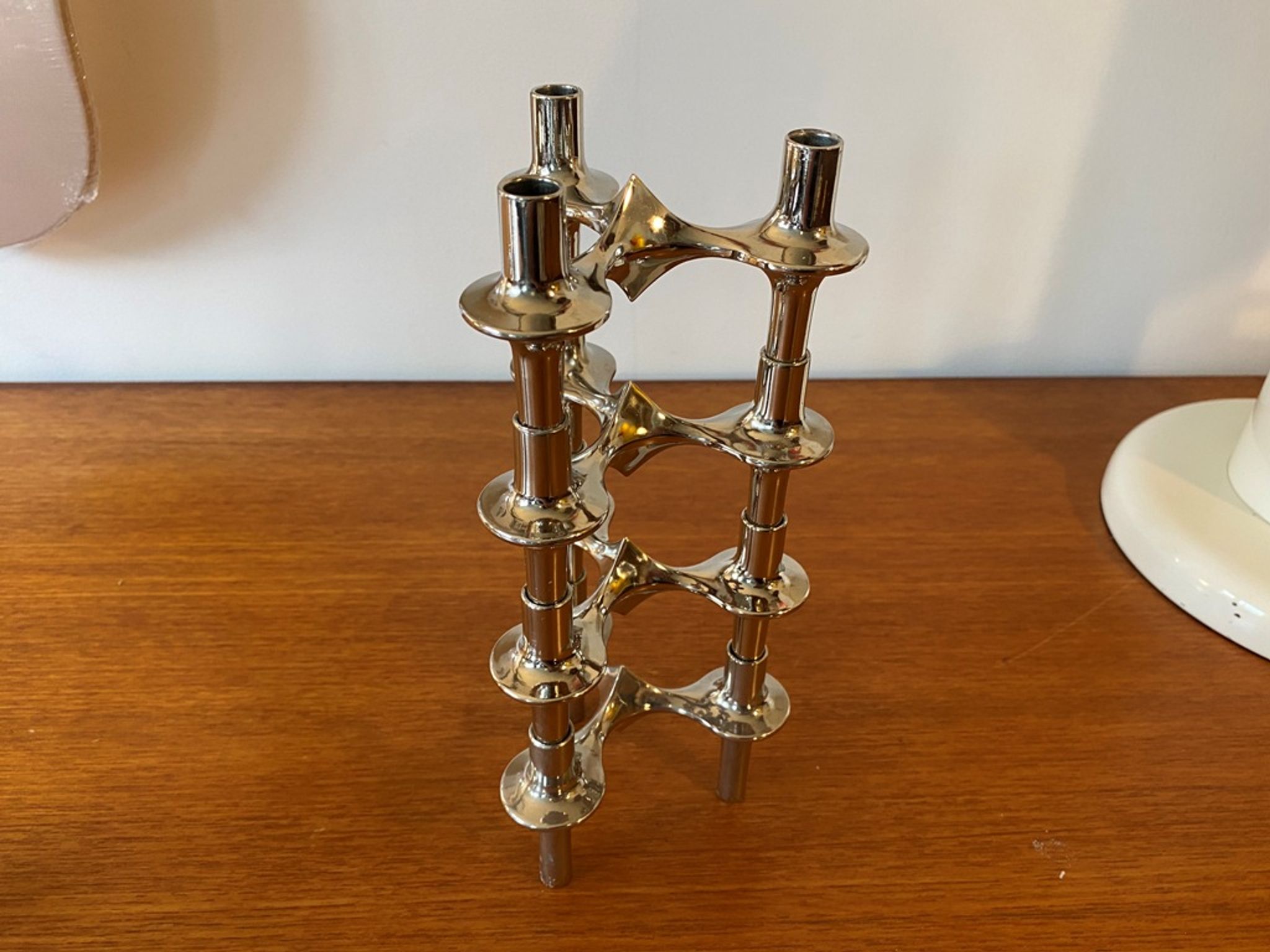 Set of 4 modular candle holders variant Nagel BMF vintage 1970