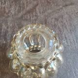 Vintage Amber Molded Glass Bubble Lamp Globe Hanging Lamp
