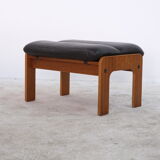 Mid-Century Leather Ottoman, 1970s