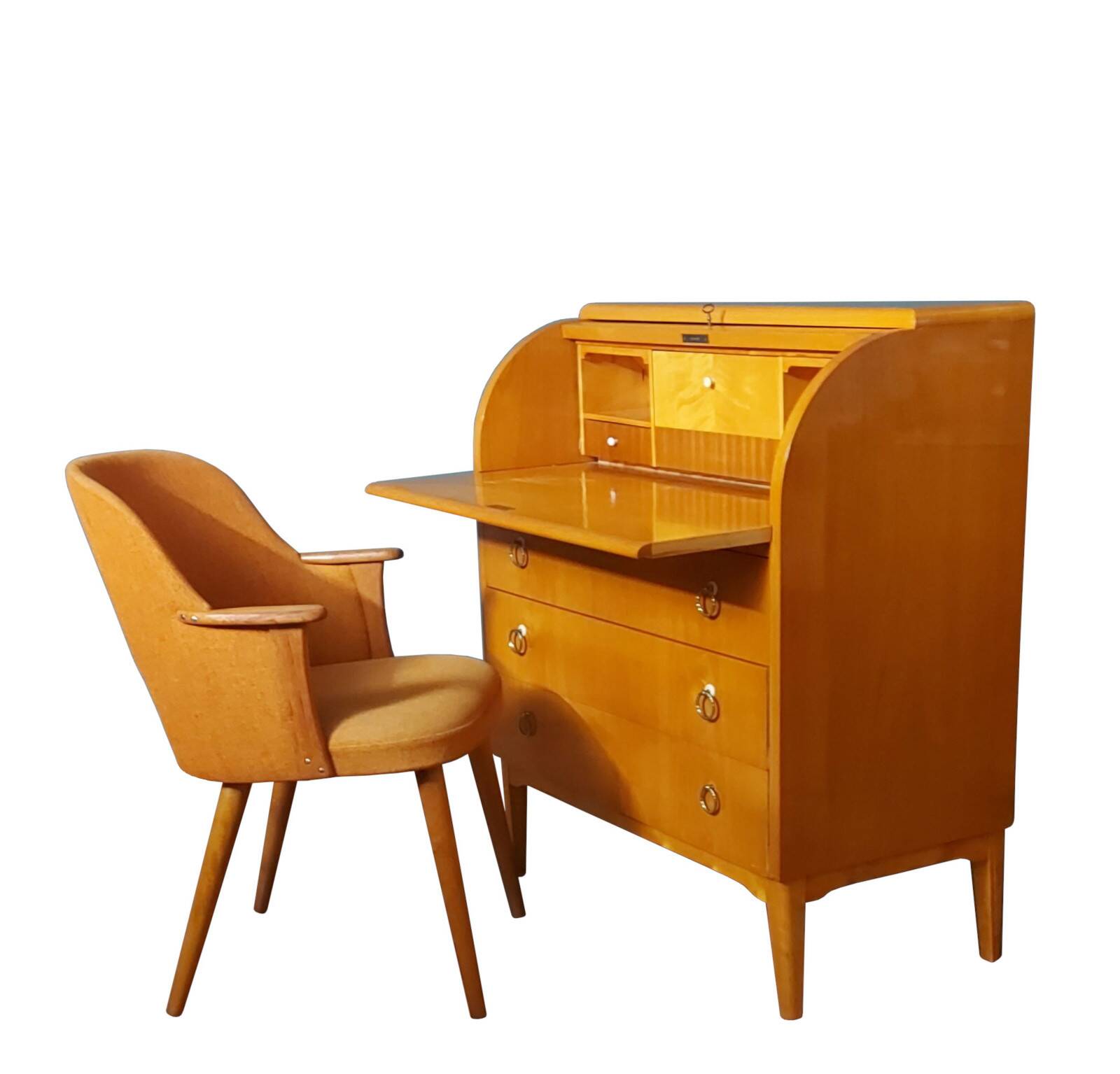 Bureau secrétaire cylindrique par Bill Mobelindustri, 1953.