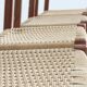 Mid Century Danish teak and paper cord dining chairs 1960s , set of 4