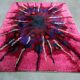 Abstract Scandinavian  Hand-Knotted High Pile Rya Rug Carpet, Sweden, 1960s