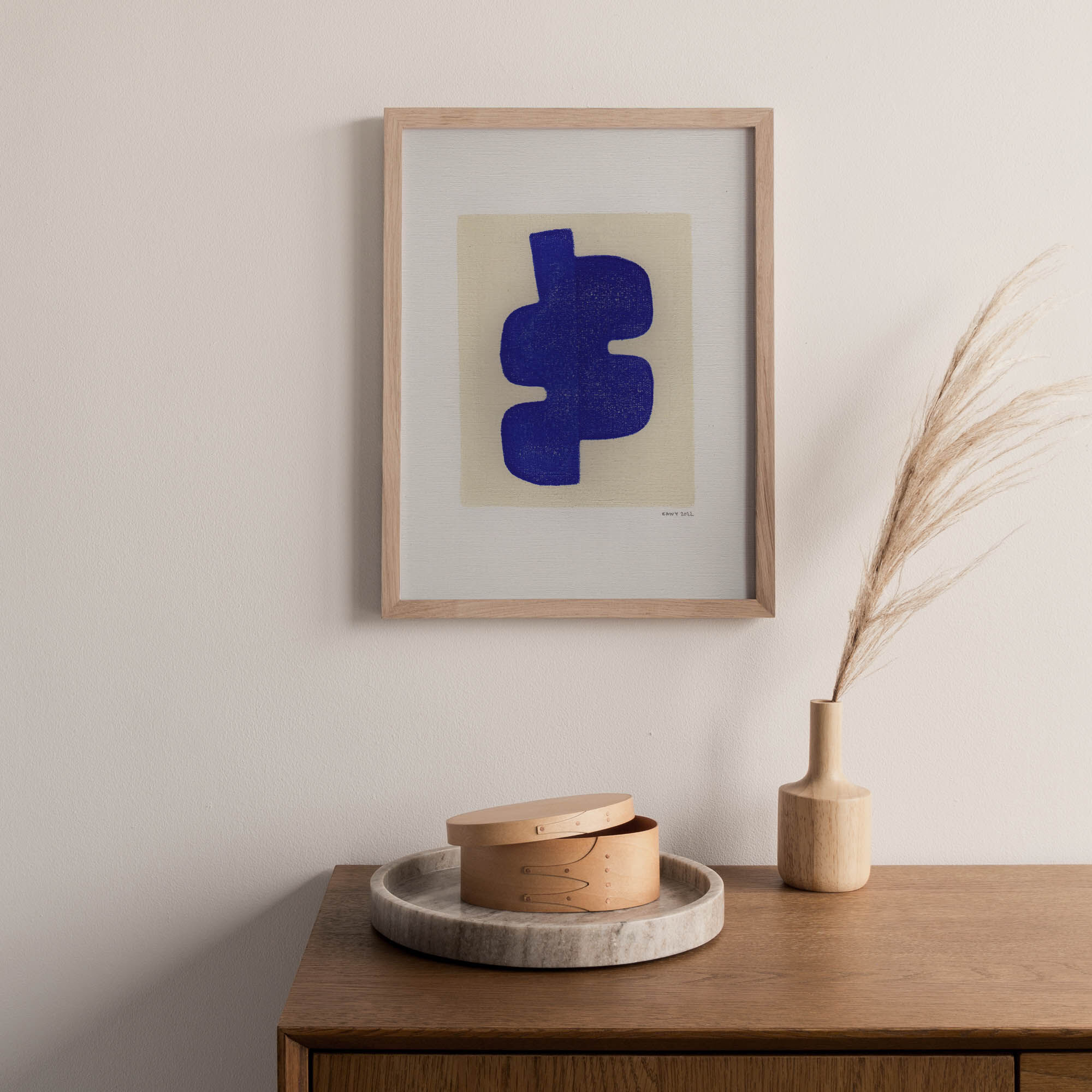 Painting on paper illustration M725 signed Eawy