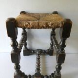 Carved wooden and mulched seat