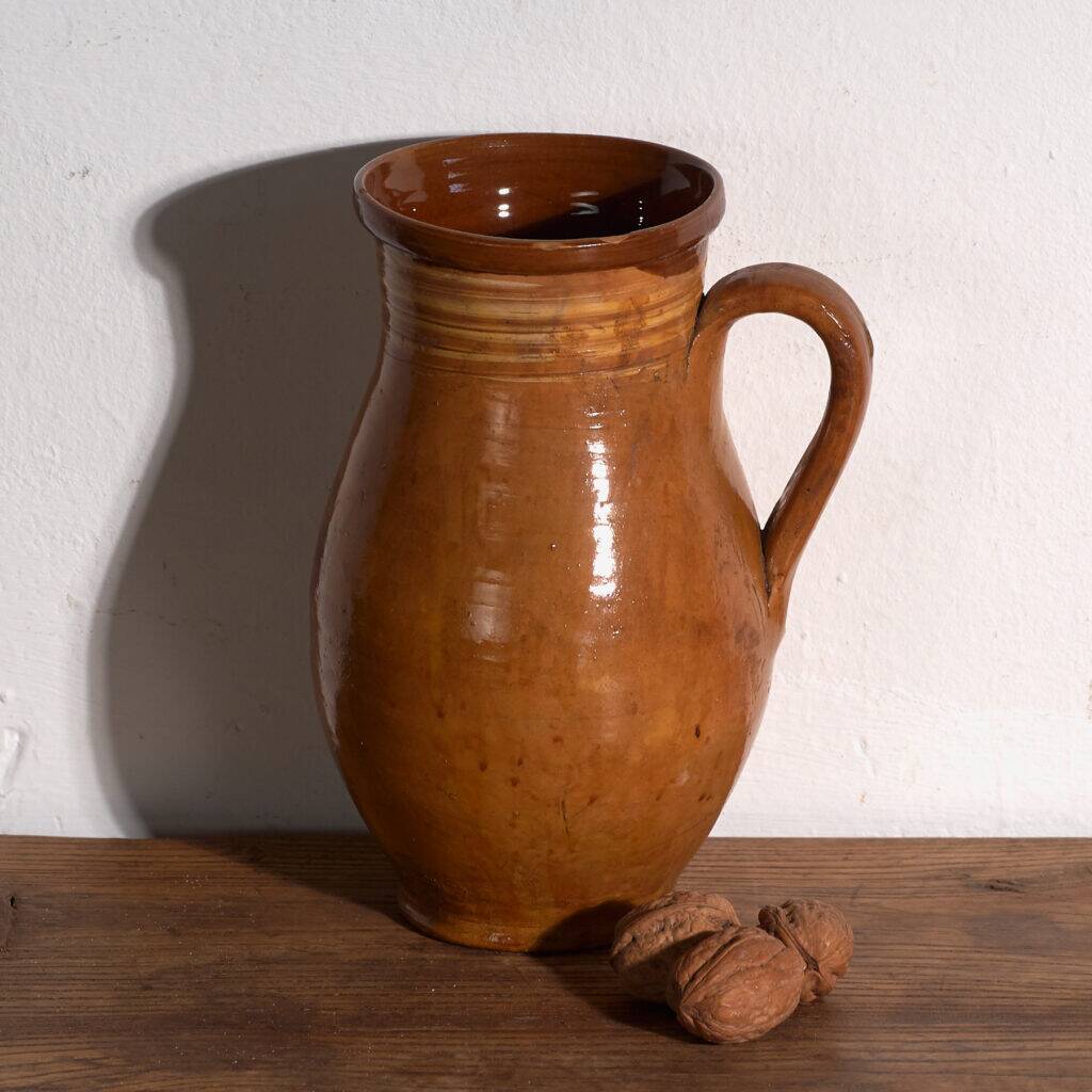 Old glazed ceramic jug – Central Europe, around 1930