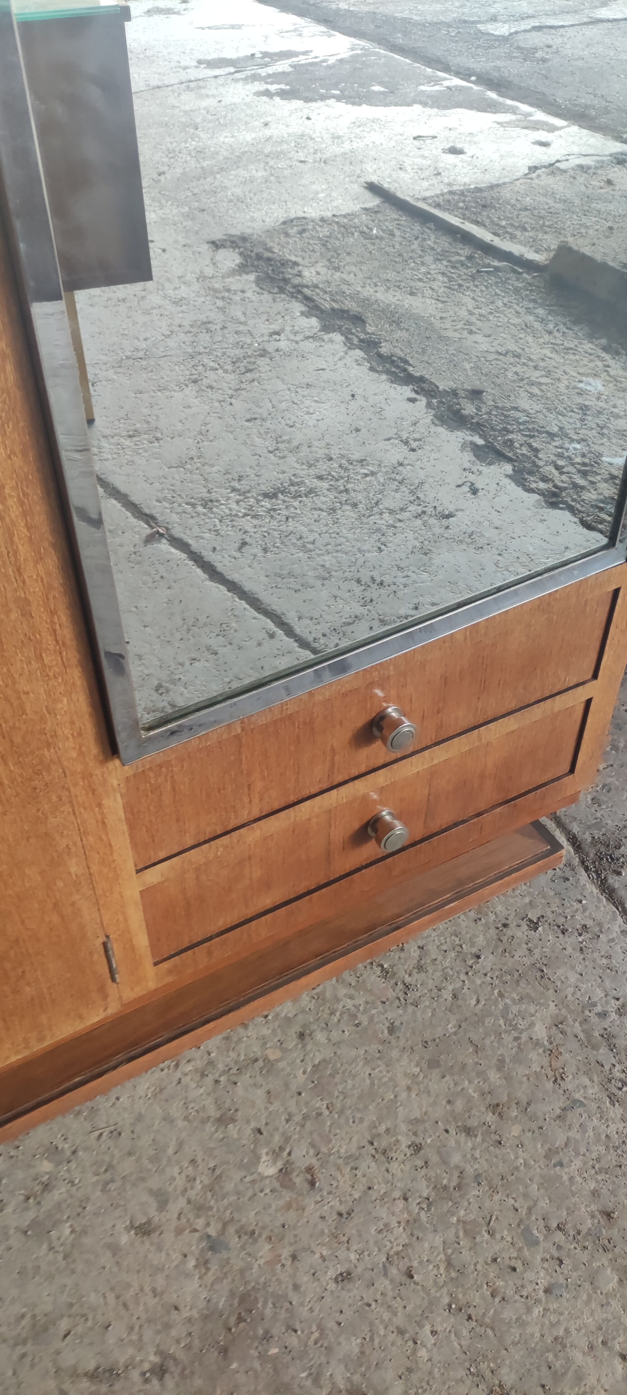 Art deco cabinet 3 doors 4 drawers in place of walnut