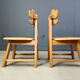 Vintage Dutch brutalist oak dining chairs, 1960s