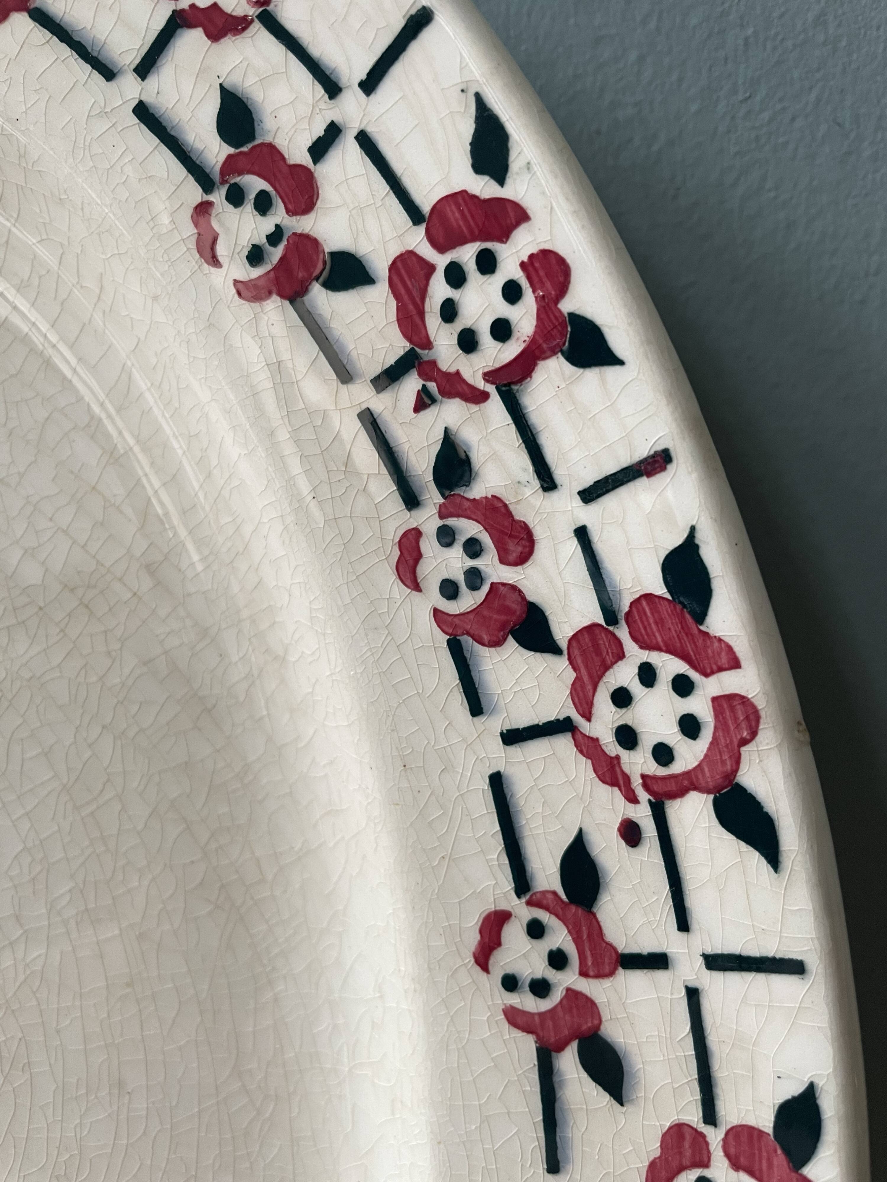 Oval dish in earthenware from St Amand Céranord France