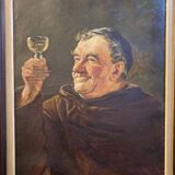 Aldo Giordani - Monk by the glass - Oil on framed canvas