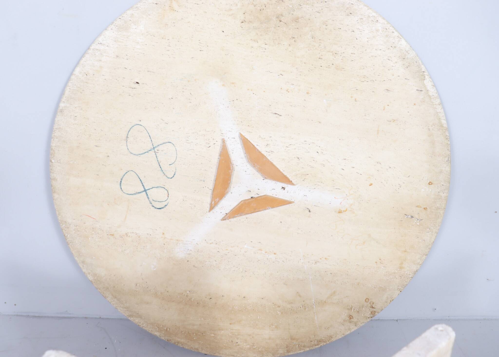 Italian travertine dining table, 1970s