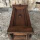 Bedside night table 19th century wood row of beads + black marble top #a637