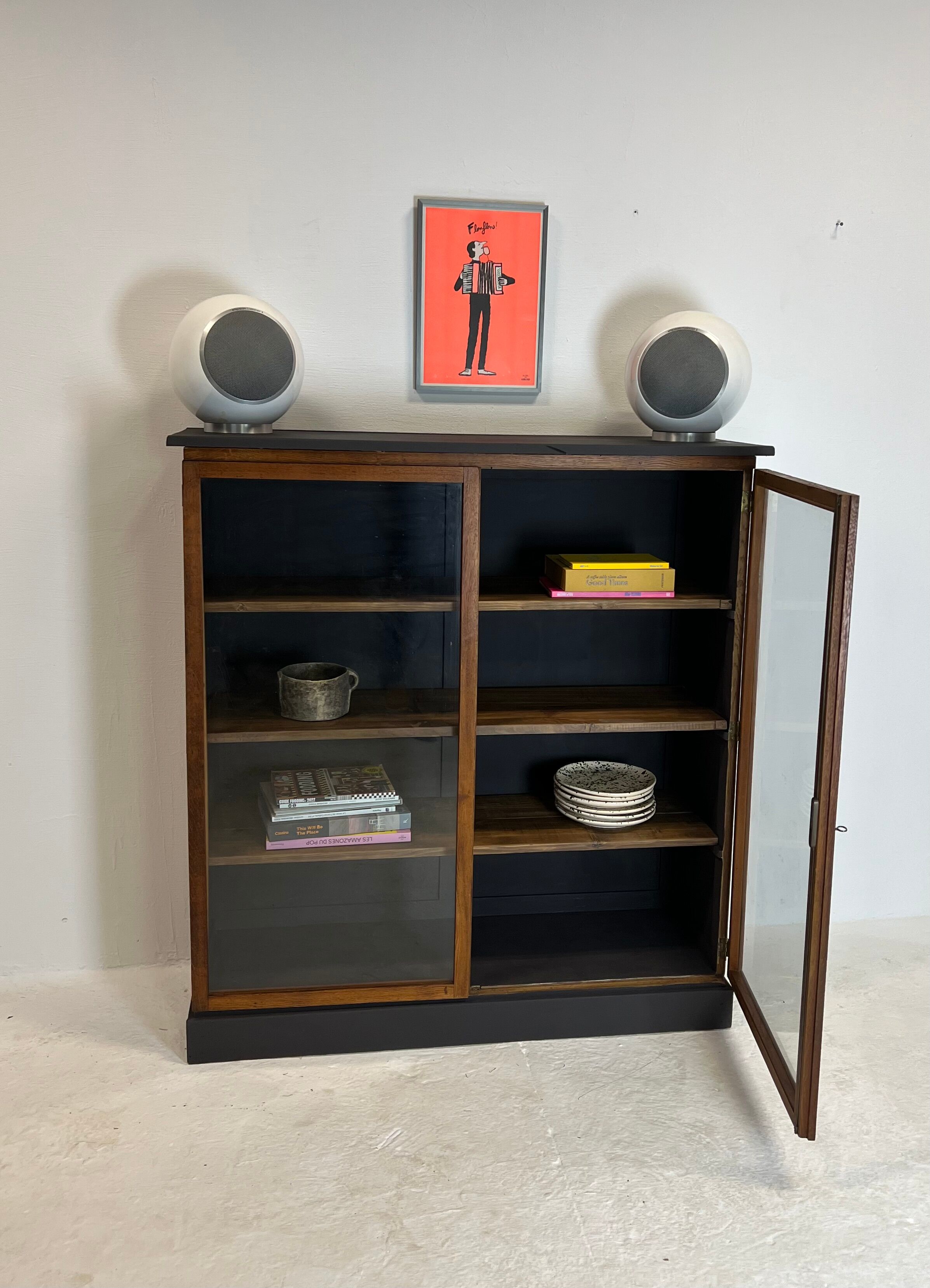 Oak showcase from the 50s
