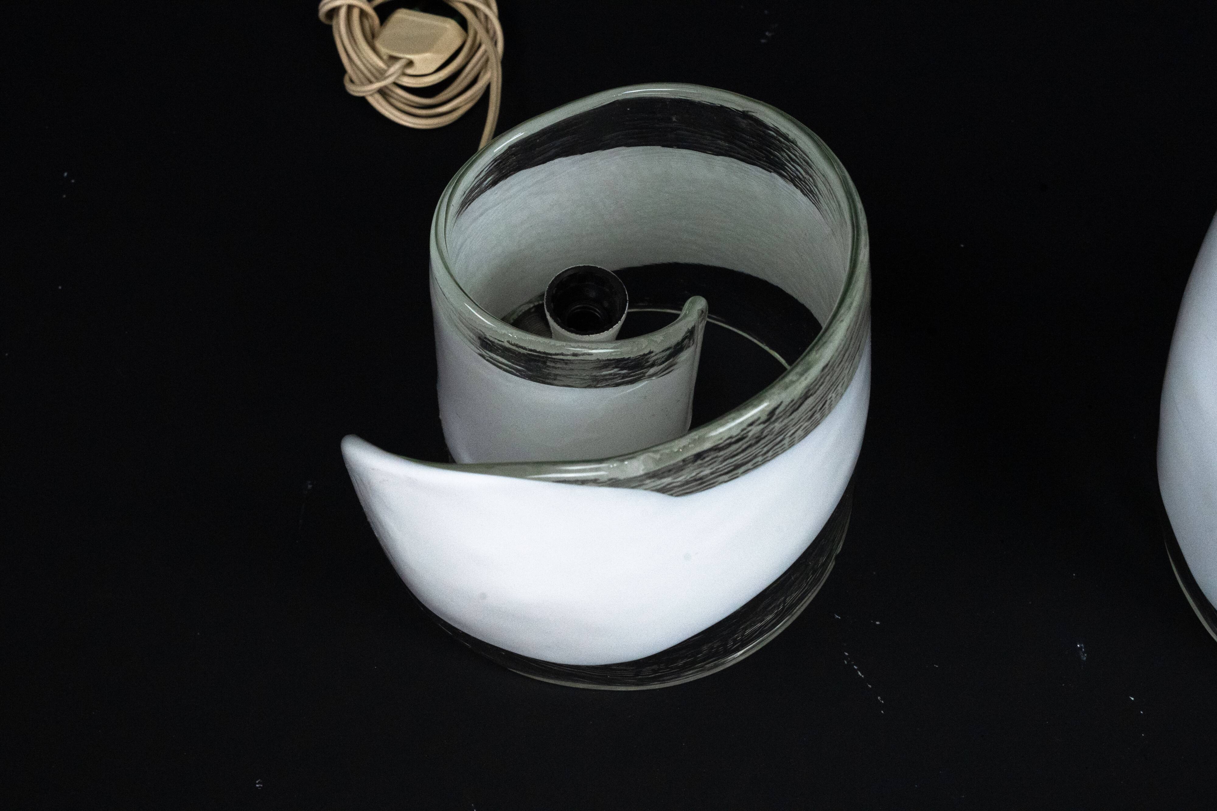 La Murrina, pair of Murano glass table lamps. Italy 1970s