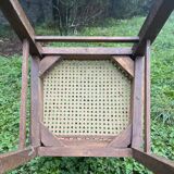 Pair of wooden and cane chairs