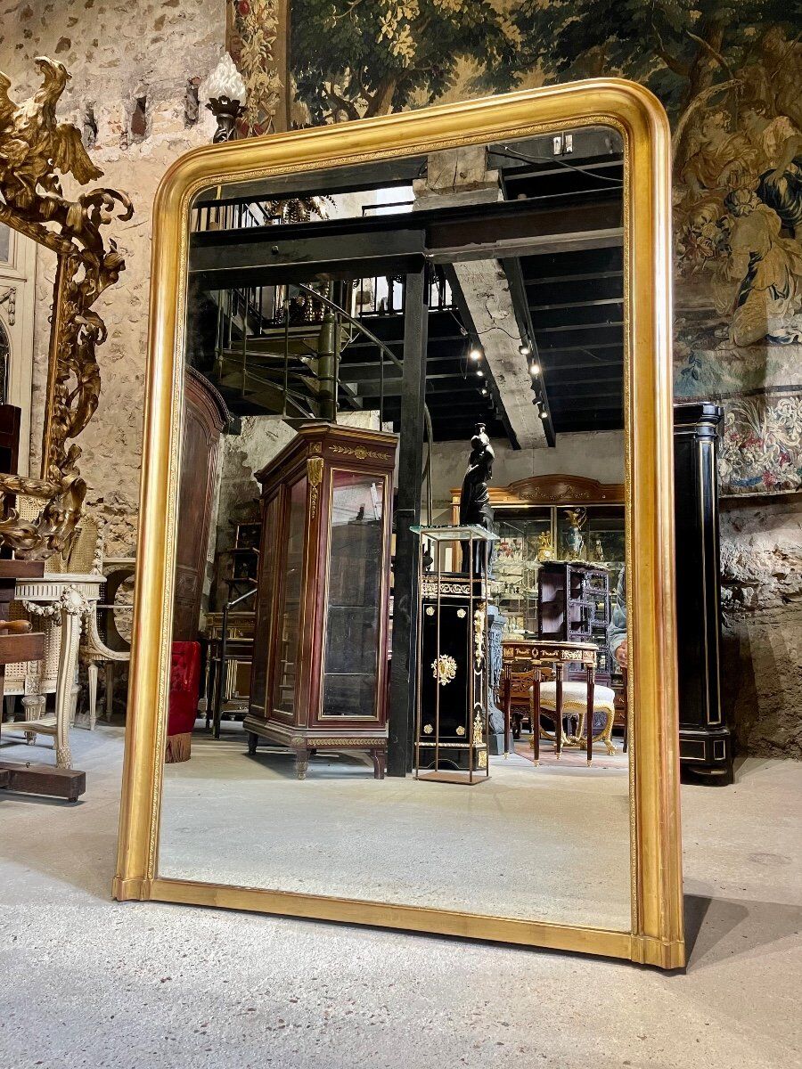 Fireplace mirror gilded wood louis philippe xix century 1m75 x 1m21