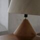 Sculptural Danish modern table lamp in wood by Kirk, 1980s.
