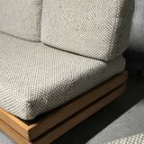 Sofa - daybed and armchair by Maison Regain 60/70 in vintage elm