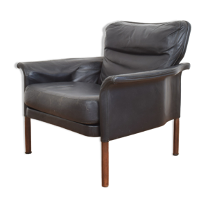 Fauteuil danois en teck - cuir