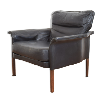 Fauteuil danois en teck et cuir