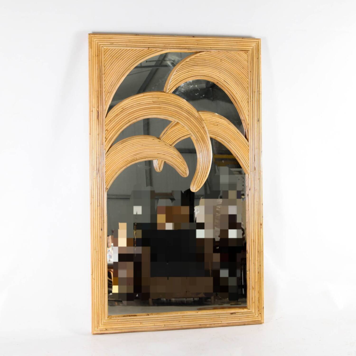 Rattan "palm tree" mirror