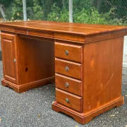 Minister's desk solid wood drawers storage keyboard shelf 140x60 1980