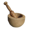 Wooden mortar and pestle