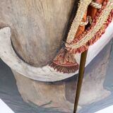 Postmodern five-panel room divider by doro with two asiatic elephants, italy