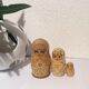 Russian dolls Matriochkas vintage natural wood and gold